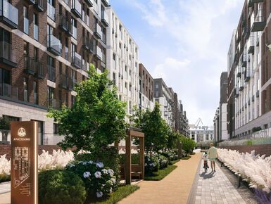 Переулок-«канал» — главный пешеходный бульвар жилого комплекса, место для неспешных прогулок и тихого отдыха.