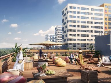 В летнее время на крышах нескольких корпусов будет организована lounge зона.