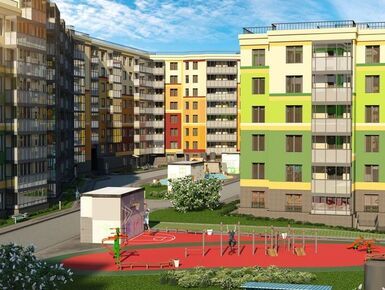 На закрытой территории жилого комплекса проектом предусмотрено создание детской площадки.