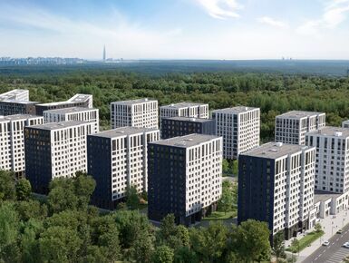 Проект ЖК включает тринадцать жилых корпусов, часть из которых объединены стилобатом.