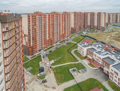 ЖК «Тридевяткино царство». Корпуса 5, 6. Детский сад. Аэрофотосъемка. Фото от 17.10.2016 г.