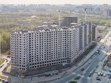 Корпус 1. Ход строительства. Вид сверху. Аэрофотосъемка от 27.04.2019 г.
