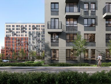 Оформление фасадов выполнено с использованием разноцветного облицовочного кирпича.