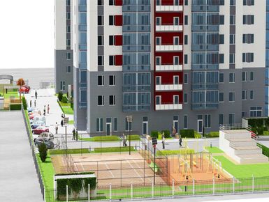 Обустроенный двор.