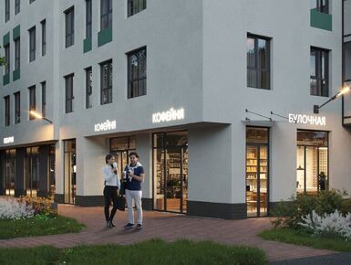 На первом этаже размещаются объекты коммерческой инфраструктуры. Корпус Аэросити 6.