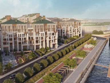 Вдоль линии реки все квартиры, начиная с первого этажа, видовые.