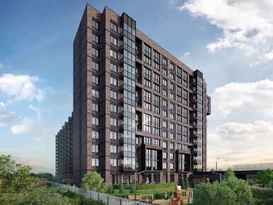 Фасады зданий выполнены в стиле лофт.