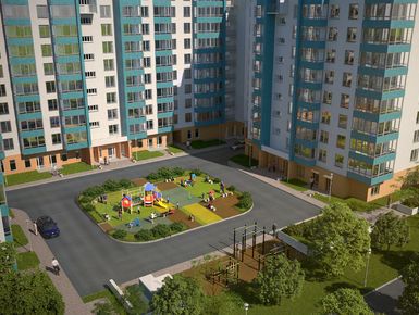 ЖК «Премьера-2». Будут организованы детские площадки, а также озеленение прилегающей территории.
