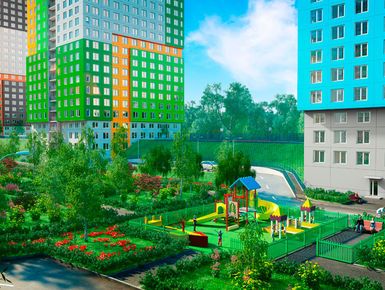 Во дворах смонтированы игровые и спортивные комплексы