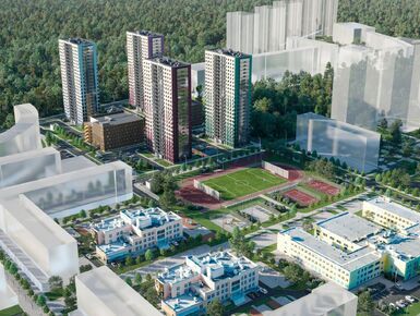 Построено 4 корпуса и 2 многоярусных паркинга.