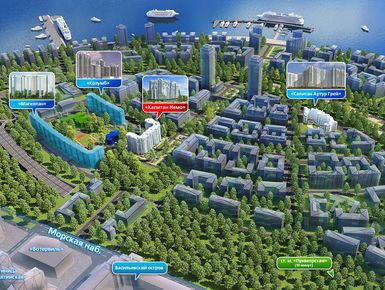 Расположение жилых домов в квартале «Гавань Капитанов».