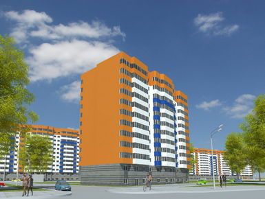 Первая очередь состоит из 2 монолитных корпусов высотой 12 этажей (Корпус А и Б).