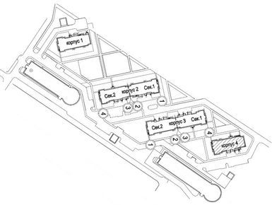 Схема расположения корпусов ЖК «Cinema (Синема)».